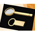 Gold Magnifier and Key Chain Set